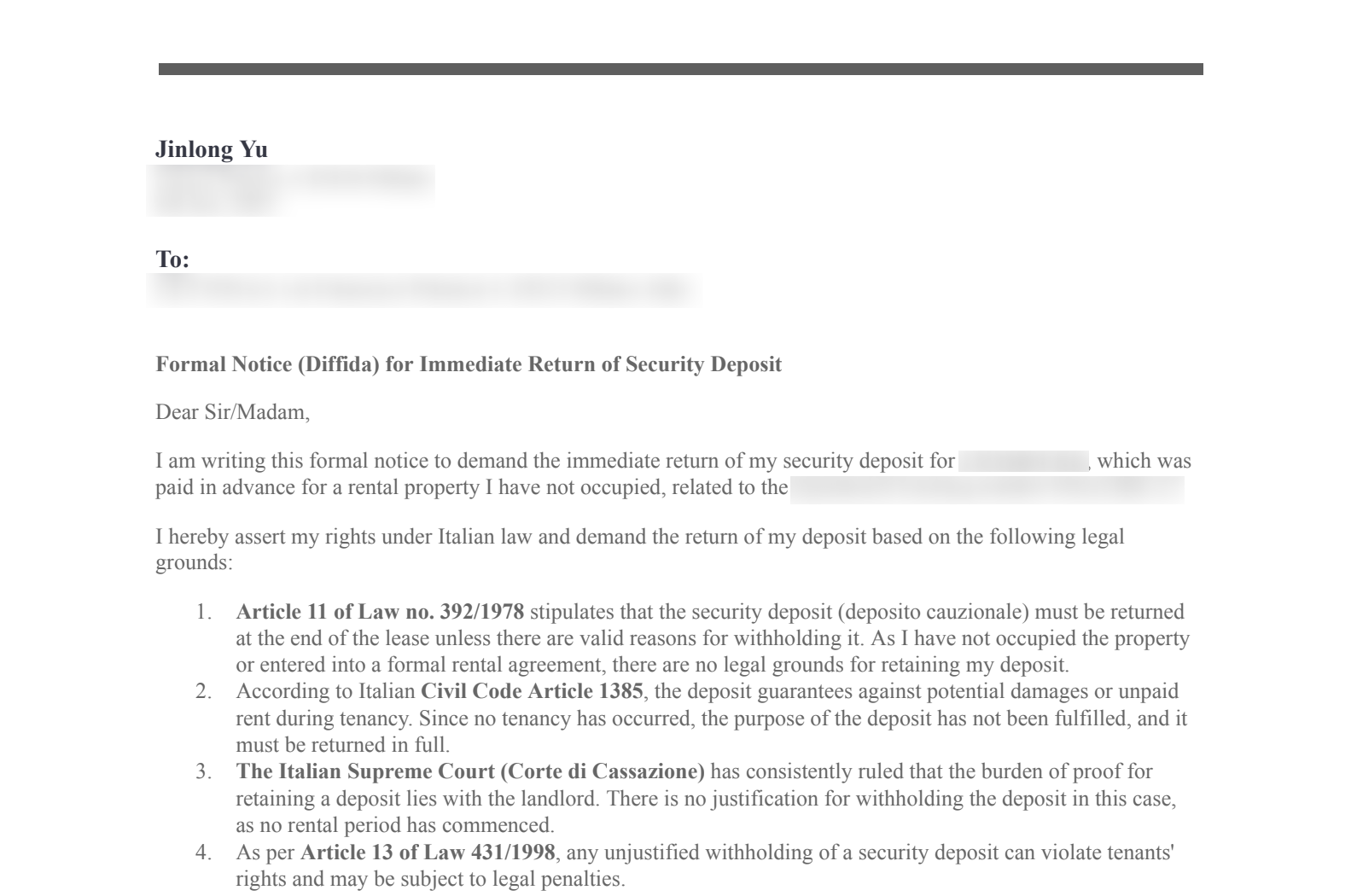 AI legal notice